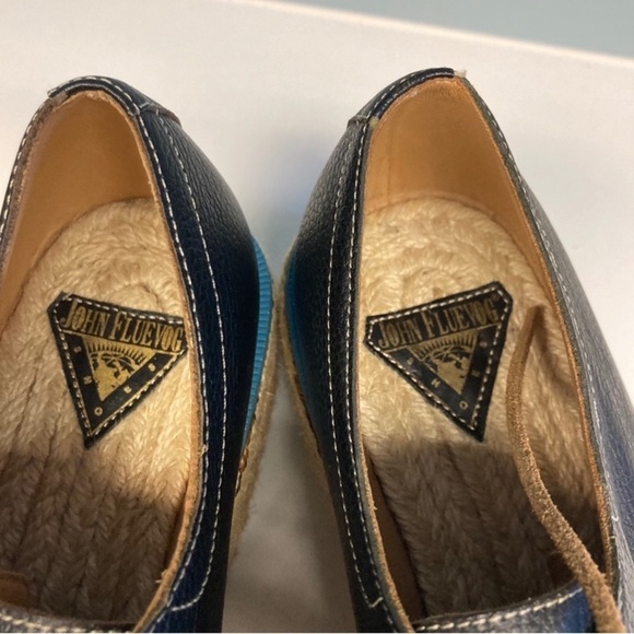 JOHN FLUEVOG Sz 7 Espadrille Sole Leather Lace Up Sneakers Shoes - Picture 4 of 16